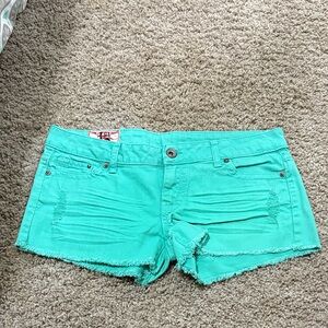 1st Kiss Vibrant Teal Jean Shorts